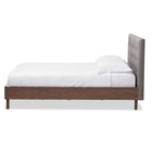 Baxton Studio Alinia Mid-century Retro Modern Grey Fabric Upholstered Walnut Wood Full Size Platform Bed - Bedroom Furniture