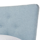 Baxton Studio Hannah Mid-Century Modern Sky Blue King Size Fabric Platform Bed - Bedroom Furniture