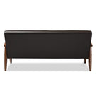 Baxton Studio Sorrento Mid-century Retro Modern Brown Faux Leather Upholstered Wooden 3-seater Sofa - Living Room Furniture