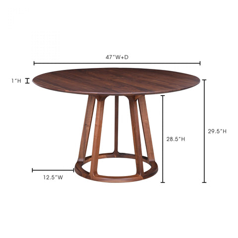 Moes Aldo Round Dining Table Walnut - Dining Tables