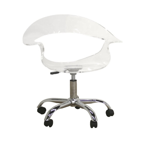 Baxton Studio Elia Acrylic Swivel Chair - Home Office Furniture