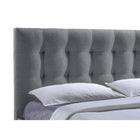 Baxton Studio Sarter Contemporary Grid-Tufted Grey Fabric Upholstered Storage King-Size Bed with 2-drawer - Bedroom Furniture