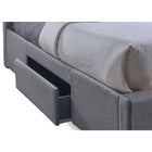 Baxton Studio Sarter Contemporary Grid-Tufted Grey Fabric Upholstered Storage King-Size Bed with 2-drawer - Bedroom Furniture
