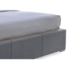 Baxton Studio Sarter Contemporary Grid-Tufted Grey Fabric Upholstered Storage King-Size Bed with 2-drawer - Bedroom Furniture