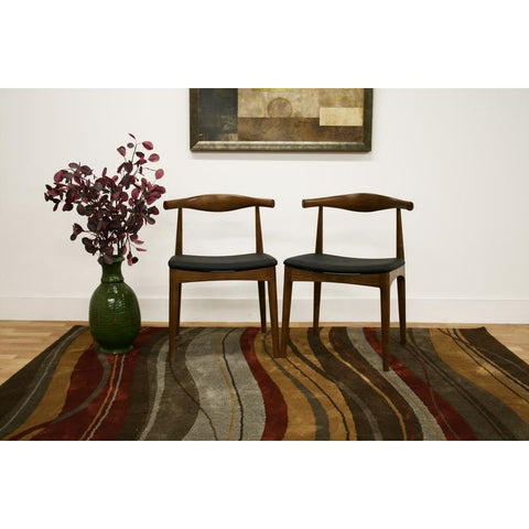 Baxton Studio Sonore Solid Wood Mid-Century Style Accent Chair Dining Chair - Dining Room