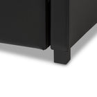 Baxton Studio Frank Modern and Contemporary Black Faux Leather Button-Tufting Sofa Twin Daybed with Roll-Out Trundle Guest Bed - Kids Room