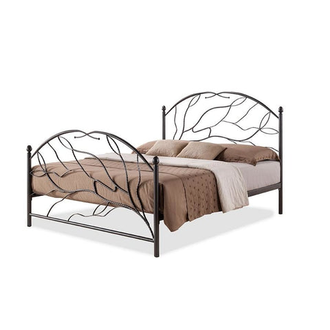 Baxton Studio Zinnia Vintage Industrial Black Finished Metal Queen Size Platform Bed - Bedroom Furniture