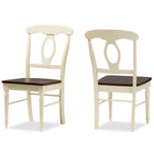 Baxton Studio Napoleon French Country Cottage Buttermilk and Cherry Brown Finishing Wood 5-Piece Dining Set - Dining Room
