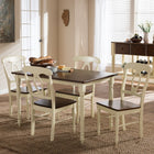 Baxton Studio Napoleon French Country Cottage Buttermilk and Cherry Brown Finishing Wood 5-Piece Dining Set - Dining Room