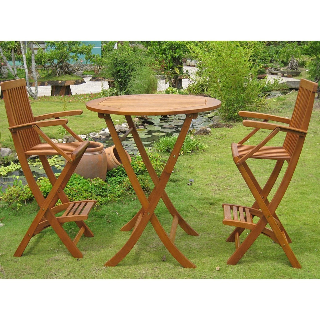 International Caravan Carmona Set of 3 Bar Height Table Group - Outdoor Furniture