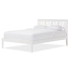 Baxton Studio Celine Modern and Contemporary Geometric Pattern White Solid Wood Queen Size Platform Bed - Bedroom Furniture