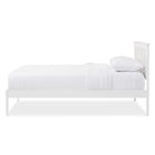 Baxton Studio Celine Modern and Contemporary Geometric Pattern White Solid Wood Queen Size Platform Bed - Bedroom Furniture