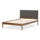 Baxton Studio Leyton Mid-Century Modern Grey Fabric Upholstered King Size Platform Bed - Bedroom Furniture