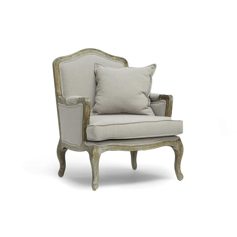 Baxton Studio Constanza Classic Antiqued French Accent Chair - Living Room Furniture