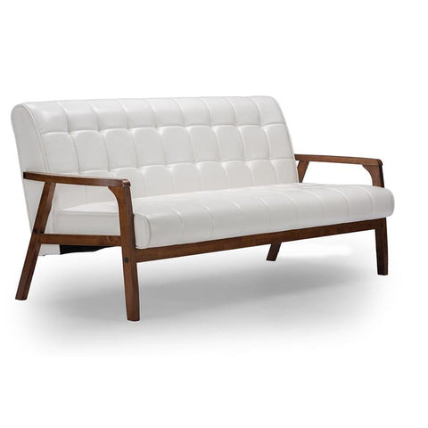 Baxton Studio Baxton Studio Mid-Century Masterpieces Sofa - White - Living Room Furniture