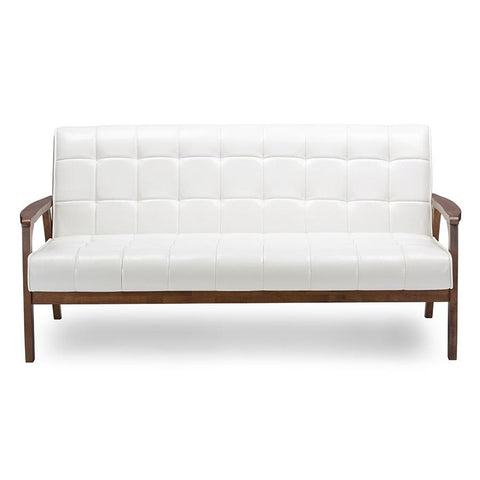 Baxton Studio Baxton Studio Mid-Century Masterpieces Sofa - White - Living Room Furniture
