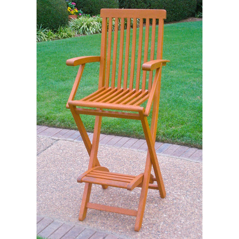 International Caravan Set of Two Royal Tahiti Outdoor Folding Bar Chair - Outdoor Furniture