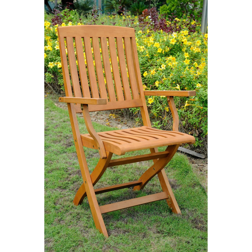 International Caravan Royal Tahiti Set of 2 Outdoor Folding Arm Chairs - Outdoor Furniture