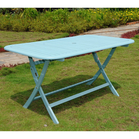 International Caravan Acacia Rectangular Folding Table - Brown Stain - Outdoor Furniture