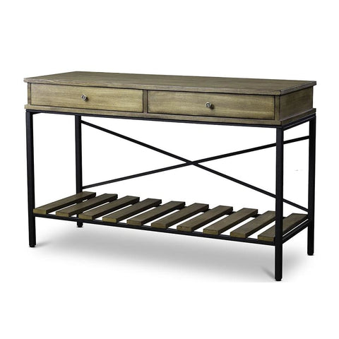 Baxton Studio Newcastle Wood and Metal Console TableCriss-Cross - Entryway Furniture