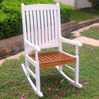International Caravan Outdoor Wood Porch Rocker - White/Oak - Outdoor Furniture