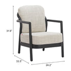 Zuo Rein Accent Chair Beige