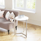 Zuo Barmas Side Table White & Silver