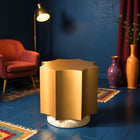 Zuo Osam Side Table Gold & Beige