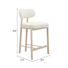 Zuo Aurea Counter Stool (Set of 2) Light Gray