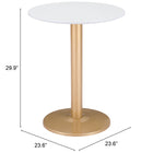 Zuo Alto Bistro Table White & Gold