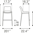 Zuo Ace Counter Stool (Set of 2) Brown & Walnut
