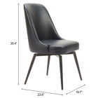 Zuo Keppel Swivel Dining Chair (Set of 2) Black