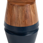 Zuo Tornos Side Table Walnut & Deep Blue