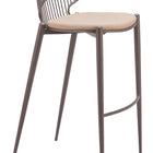 Zuo Silues Barstool (Set of 2) Taupe & Brown
