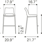 Zuo Ace Barstool (Set of 2) Brown & Walnut