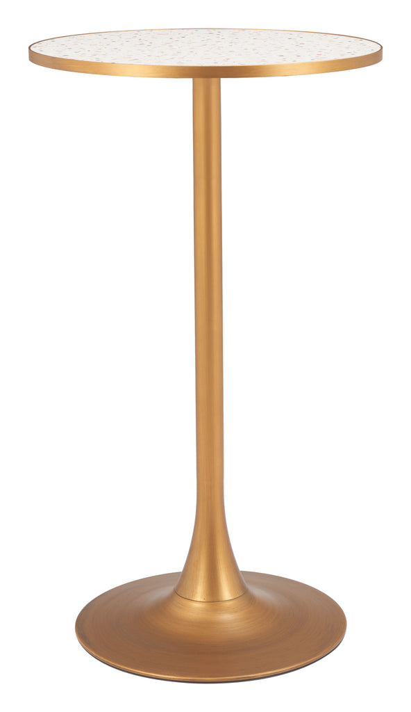 Zuo Bite Bar Table Beige & Gold