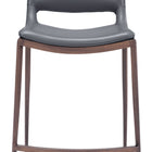 Zuo Ace Counter Stool (Set of 2) Dark Gray & Walnut