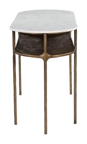 Zuo Bild Console Table White & Brass