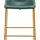 Zuo Augusta Barstool (Set of 2) Green & Gold