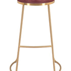 Zuo Bree Barstool (Set of 2) Burgundy & Gold