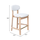 Zuo Rilou Counter Stool (Set of 2) White & Natural