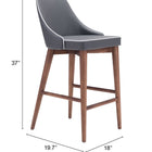 Zuo Moor Counter Stool Dark Gray