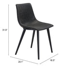 Zuo Daniel Dining Chair (Set of 2) Vintage Black