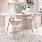 Zuo Desi Counter Stool (Set of 2) White & Gold