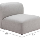 Zuo Biak Middle Chair Gray