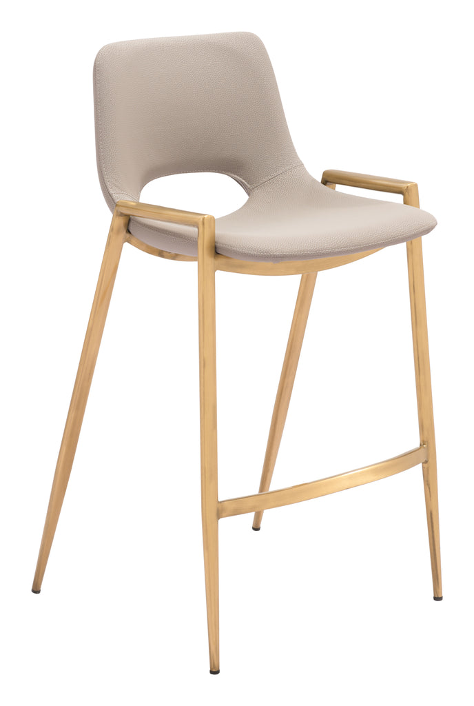 Zuo Desi Counter Stool (Set of 2) Beige & Gold