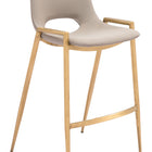 Zuo Desi Counter Stool (Set of 2) Beige & Gold