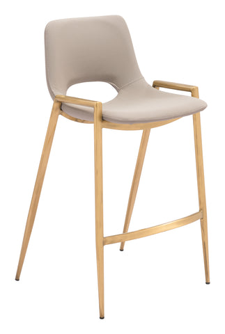 Zuo Desi Counter Stool (Set of 2) Beige & Gold