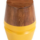 Zuo Tornos Side Table Walnut & Yellow