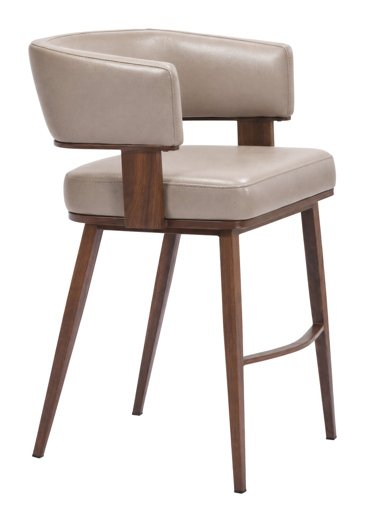 Zuo Poise Counter Stool Brown & Walnut